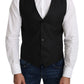 Elegant Gray Wool Blend Formal Vest