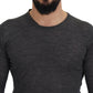 Sleek Gray Crewneck Pullover Sweater