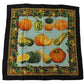 Elegant Silk Square Scarf with Vegetable Print