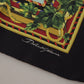 Elegant Silk Square Scarf with Vegetable Print