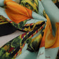 Elegant Silk Square Scarf with Vegetable Print