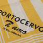 Chic Yellow White Striped Cotton Scarf