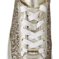 Antique Gold Glitter Leather Sneakers