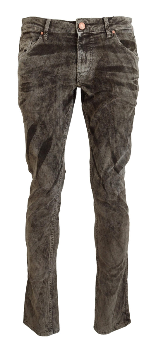 Elegant Grey Corduroy Pants with Modern Twist