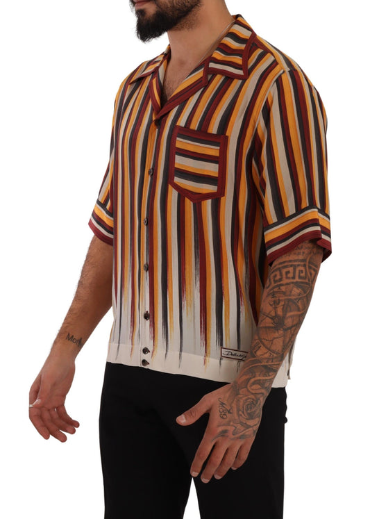 Silk Striped Casual Italian Shirt