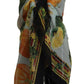 Multicolor Silk Vegetable Print Shawl