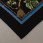 Elegant Silk Square Scarf with Fruit Motif