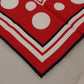 Red White Polka Dot Silk Square Scarf