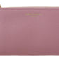 Dolce & Gabbana Pink Leather Slim Purse Zipper Closure Pouch Women's Wallet
