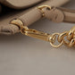 Elegant Beige Sicily Leather Shoulder Bag