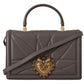 Dolce & Gabbana Gray Leather Nappa Small Shoulder Strap DEVOTION  Women Bag