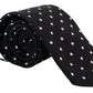 Elegant Black Polka Dot Silk Tie