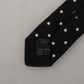 Elegant Black Polka Dot Silk Tie