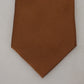Elegant Brown Silk Men's Tie