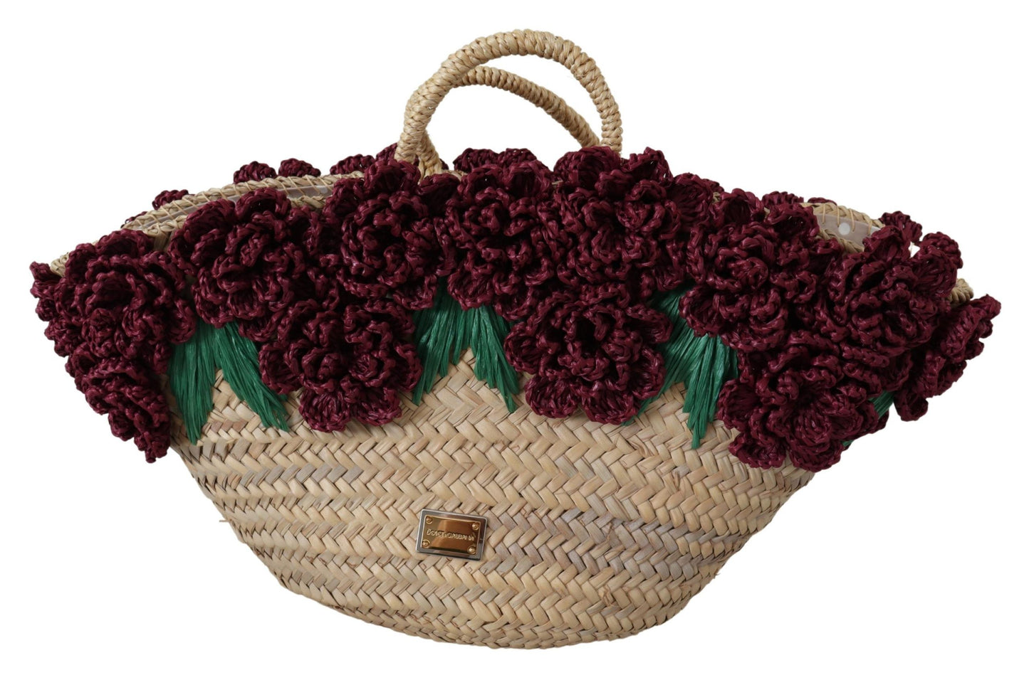 Multicolor Straw Floral Handbag Tote Women Purse