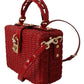 Red Leather Box Hand Shoulder Borse Purse Bag Box