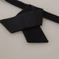 Sleek Silk Black Tied Bow Tie