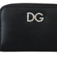 Elegant Leather Continental Wallet - Black with Silver Details