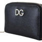 Elegant Leather Continental Wallet - Black with Silver Details