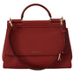 Dolce & Gabbana Red Leather Hand Shoulder SICILY  Women Bag