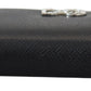 Elegant Leather Continental Wallet - Black with Silver Details