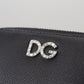 Elegant Leather Continental Wallet - Black with Silver Details