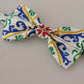 Elegant Majolica Print Silk Bow Tie