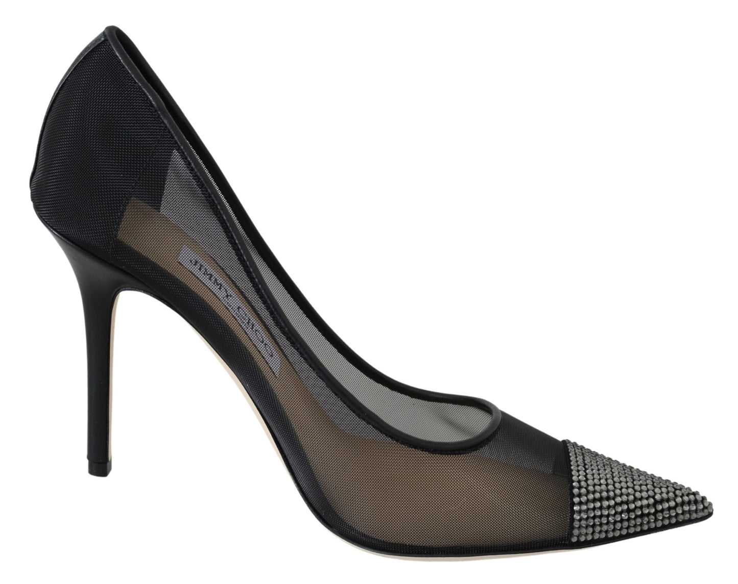 Black Leather Amika Mesh Pumps