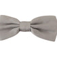 Silver Gray 100% Silk Adjustable Neck Papillon Bow Tie