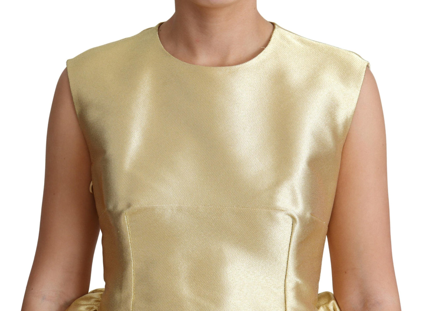 Elegant Gold Flared A-Line Dress