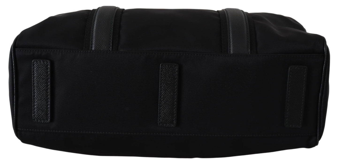 Black Nylon Shoulder Hand Strap Messenger Bag