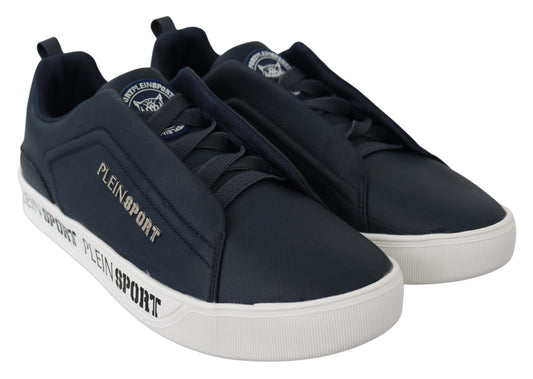 Elevate Your Game: Navy Blue Leather Sneakers