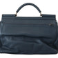 Elegant Blue Leather Work Bag
