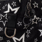 Star Print Designer Backpack - Black Leather & Nylon