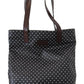 Elegant Canvas & Leather Tote Bag - Black & White