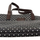 Elegant Canvas & Leather Tote Bag - Black & White