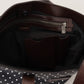 Elegant Canvas & Leather Tote Bag - Black & White