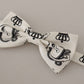 Regal Crown Pattern Silk Bow Tie