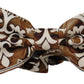 Elegant White Patterned Silk Bow Tie