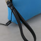 Elegant Blue Polyamide Pouch Bag
