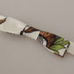 Elegant White Silk Patterned Bow Tie