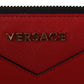 Chic Red Leather Zip Around Wallet