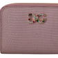 Elegant Pink Leather Zip Around Wallet