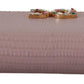 Elegant Pink Leather Zip Around Wallet