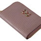 Elegant Pink Leather Zip Around Wallet