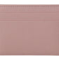 Chic Pink Leather Cardholder with Exclusive Print