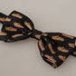 Black Orange Car Print Silk Bow Tie