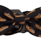 Black Orange Car Print Silk Bow Tie