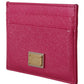Elegant Pink Leather Cardholder
