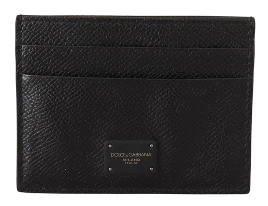 Elegant Black Leather Cardholder Case